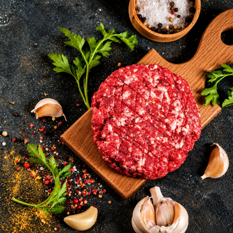 Steaks hach&eacute;s viandes matur&eacute;es